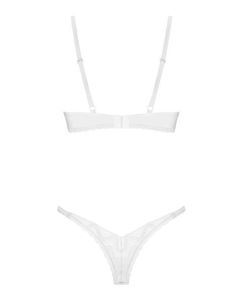 Комплект Obsessive Alissium 2-pcs set, XL/2XL, мереживо, ліф з м&rsquo;якою чашкою, трусики танга SX0605 фото - купити в секс-шопі Чорний Кролик