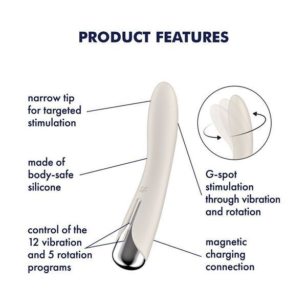 Вібратор точки G з обертанням Satisfyer Spinning Vibe 1 Red, 2 мотори SX0560 фото - купити в секс-шопі Чорний Кролик