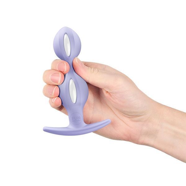 Анальні кульки Fun Factory B BALLS DUO Purple, ефект вібрації, діаметр 3,2 та 3,6 см SX3691 фото - купити в секс-шопі Чорний Кролик