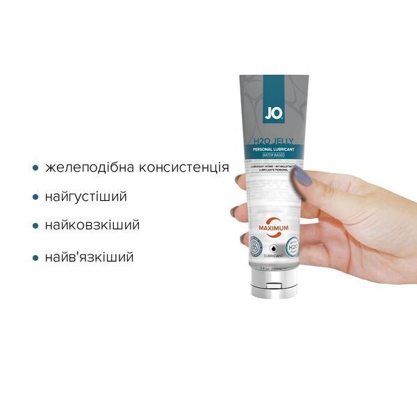 Густий лубрикант на водній основі JO H2O JELLY &mdash; MAXIMUM (120 мл)без парабенів і пропіленгліколю SO1454 фото - купити в секс-шопі Чорний Кролик