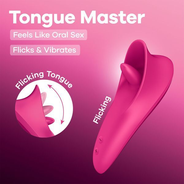Вібростимулятор для клітора Satisfyer Tongue Master з язичком SX3850 фото - купити в секс-шопі Чорний Кролик