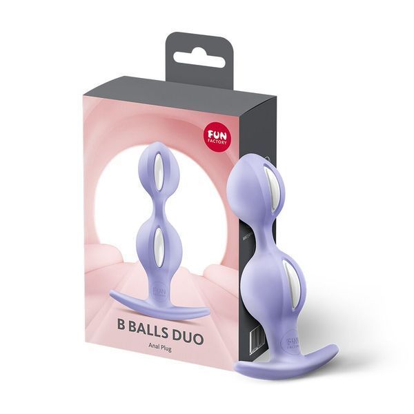 Анальні кульки Fun Factory B BALLS DUO Purple, ефект вібрації, діаметр 3,2 та 3,6 см SX3691 фото - купити в секс-шопі Чорний Кролик