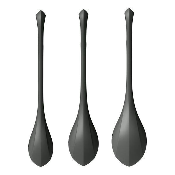 Набір йоні намистин Satisfyer Yoni Power 2 Black, діаметр 2-2,5-3см, маса 22-44-73 г SO5550 фото - купити в секс-шопі Чорний Кролик