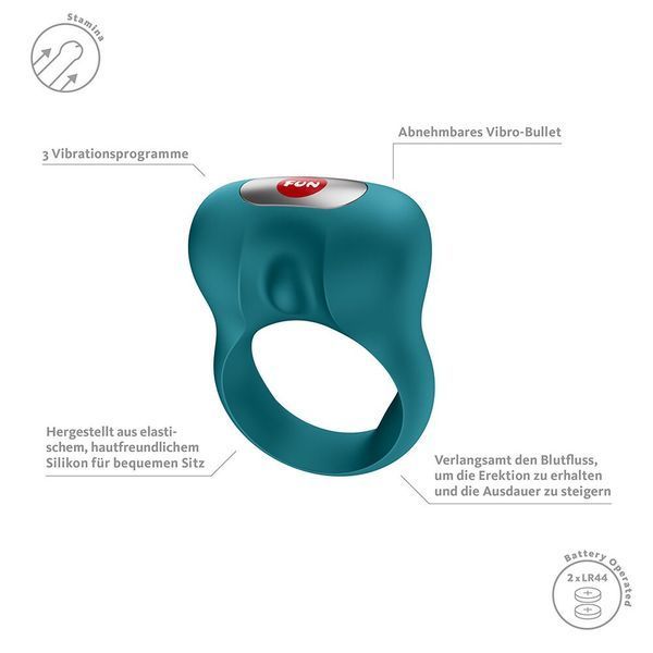 Ерекційне віброкільце Fun Factory Steady Bottle Green SX4233 фото - купити в секс-шопі Чорний Кролик