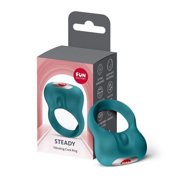 Ерекційне віброкільце Fun Factory Steady Bottle Green SX4233 фото - купити в секс-шопі Чорний Кролик