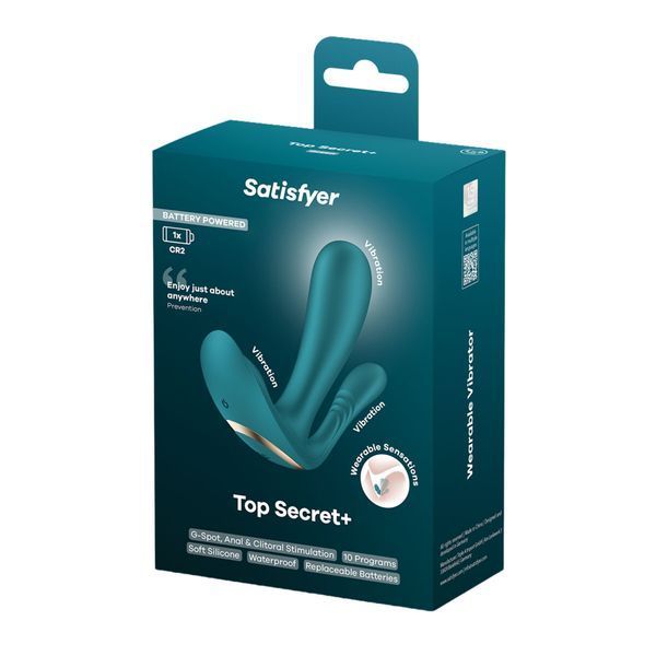 Подвійний вібратор у трусики Satisfyer Top Secret+ Battery Series SX3841 фото - купити в секс-шопі Чорний Кролик