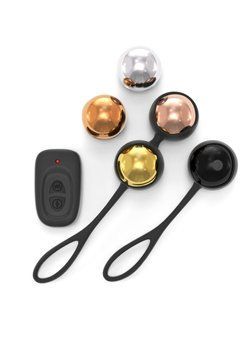 Набір вагінальних кульок Dorcel Training Balls, діам. 3,4 см, вага 20-117гр, є вібрація, пульт ДК SO3075 фото - купити в секс-шопі Чорний Кролик