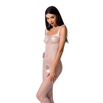 Бодістокінг Passion BS071 white, комбінезон на бретелях PBS071W фото - купити в секс-шопі Чорний Кролик
