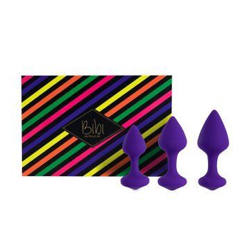 Набір силіконових анальних пробок FeelzToys - Bibi Butt Plug Set 3 pcs Purple SO5064 фото - купити в секс-шопі Чорний Кролик