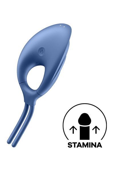 Ерекційне віброкільце-ласо Satisfyer Swordsman Blue, міцна фіксація, 10 режимів, потужний мотор SO6281 фото - купити в секс-шопі Чорний Кролик