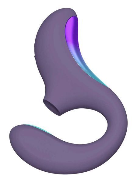 Кліторально-вагінальний звуковий стимулятор LELO Enigma Double Sonic Cyber Purple SX2553 фото - купити в секс-шопі Чорний Кролик