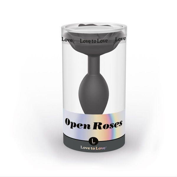Силіконова анальна пробка Love To Love OPEN ROSES L SIZE - BLACK ONYX SO5983 фото - купити в секс-шопі Чорний Кролик