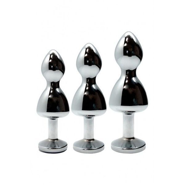 Металева анальна пробка Wooomy Lollypop Double Ball Metal Plug L, діаметр 3,5 см, довжина 10,5 см SO7421 фото - купити в секс-шопі Чорний Кролик