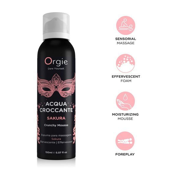 Масажна пінка Orgie &ndash; Acqua Croccante Sakura (150 мл), ефект бульбашок, що лопаються SX1492 фото - купити в секс-шопі Чорний Кролик