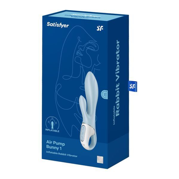 Вібратор-кролик надувний Satisfyer Air Pump Bunny 1 SX2180 фото - купити в секс-шопі Чорний Кролик