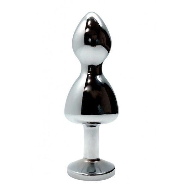 Металева анальна пробка Wooomy Lollypop Double Ball Metal Plug L, діаметр 3,5 см, довжина 10,5 см SO7421 фото - купити в секс-шопі Чорний Кролик