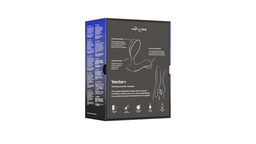 Смарт-вібромасажер простати We-Vibe Vector+ CHARCOAL BLACK, пульт ДК, регульований кут нахилу SO8241 фото - купити в секс-шопі Чорний Кролик