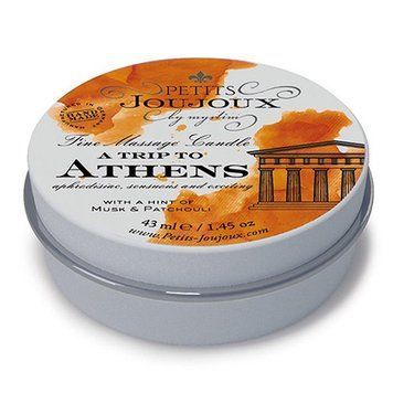Масажна свічка Petits Joujoux - Athens - Musk and Patchouli (43 мл) з афродизіаками SO3169 фото - купити в секс-шопі Чорний Кролик