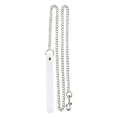 Повідець PU Leather Leash Black, SKN-AS24 White SKN-AS24 White фото - купити в секс-шопі Чорний Кролик