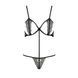 Комплект білизни Passion Exclusive QUENTRIS BIKINI XXL/XXXL, black, стрінги і напіввідкритий ліф PS26603 фото 5