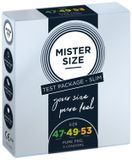 Набір презервативів Mister Size - pure feel - 47&ndash;49&ndash;53 (3 condoms), 3 розміри, товщина 0,05 мм SO8039 фото - купити в секс-шопі Чорний Кролик