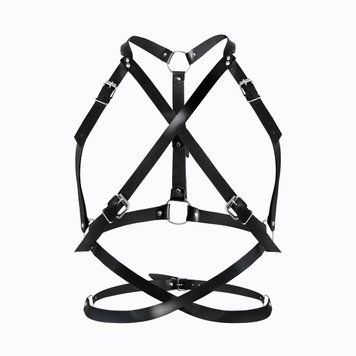 Портупея жіноча Art of Sex - Agnessa Leather harness, Чорний L-2XL SO8399 фото - купити в секс-шопі Чорний Кролик