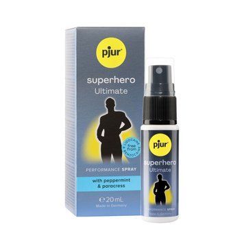 Спрей-пролонгатор pjur Superhero Ultimate Spray 20 мл, дуже потужний, природні активні компоненти SX1116 фото - купити в секс-шопі Чорний Кролик