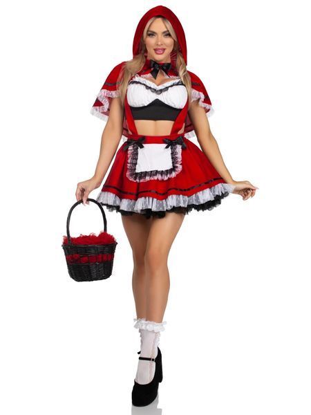 Костюм Червоної Шапочки Leg Avenue Flirty Miss Red Top and Skirt XS SX2784 фото - купити в секс-шопі Чорний Кролик