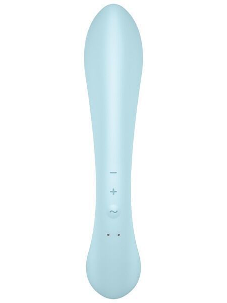 Двосторонній вібратор-кролик Satisfyer Triple Oh Light Blue, 3 мотори, руків&rsquo;я-масажер SO7781 фото - купити в секс-шопі Чорний Кролик