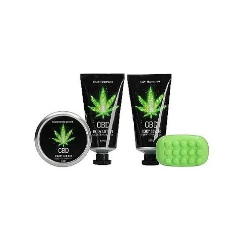 Набір після ванни і душу CBD Gift set-GREEN TEA & HEMP OIL ( 4 предмета )  PHA247 фото - купити в секс-шопі Чорний Кролик