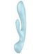 Двосторонній вібратор-кролик Satisfyer Triple Oh Light Blue, 3 мотори, руків&rsquo;я-масажер SO7781 фото 1