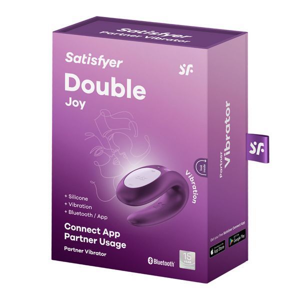 Смарт-вібратор для пар Satisfyer Double Joy Violet із широким кліторальним стимулятором SO3899 фото - купити в секс-шопі Чорний Кролик