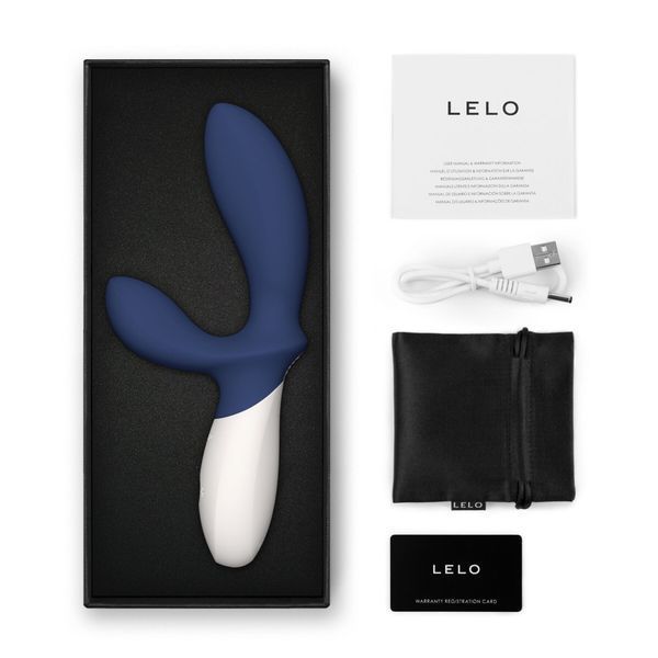 Масажер простати LELO Loki Wave 2 Base Blue, 2 мотори, манливий рух + вібрація SX2321 фото - купити в секс-шопі Чорний Кролик