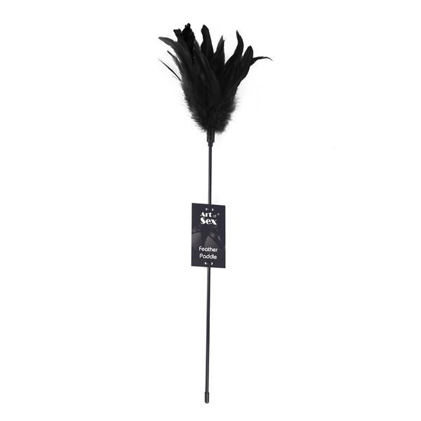 Лоскітка з пером півня Art of Sex &ndash; Feather Paddle, чорна SO6609 фото - купити в секс-шопі Чорний Кролик