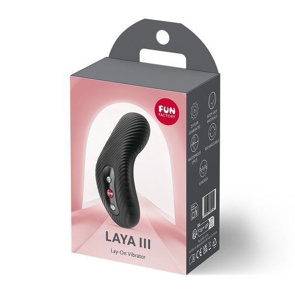 Накладний вібратор Fun Factory LAYA III Black, ефект постукування пальцем SX3700 фото - купити в секс-шопі Чорний Кролик