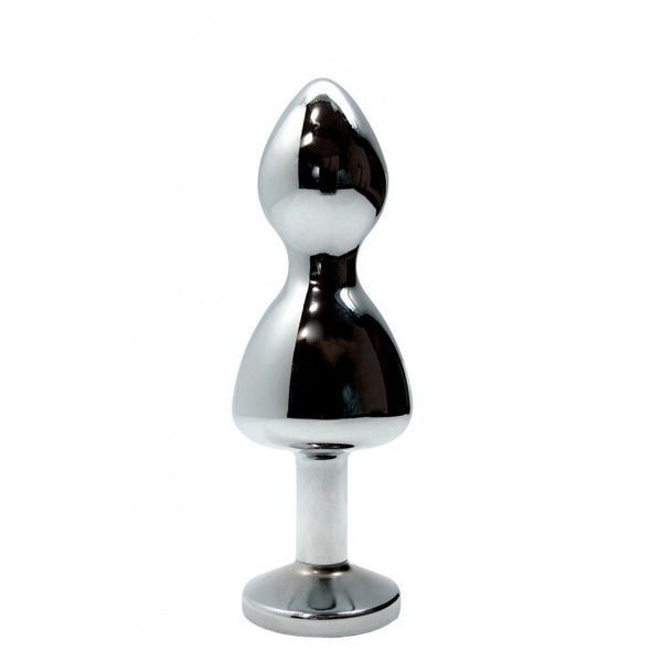 Металева анальна пробка Wooomy Lollypop Double Ball Metal Plug Blue M діаметр 3,1 см, довжина 9,4 см SO7422 фото - купити в секс-шопі Чорний Кролик