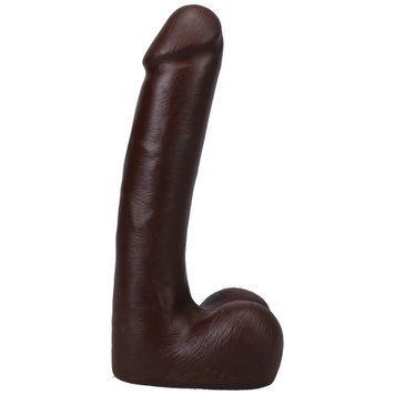 Фалоімітатор Doc Johnson The Realistic Cock ULTRASKYN - 9 Inch with Balls Chocolate SX4453 фото - купити в секс-шопі Чорний Кролик