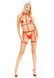 Костюм медсестри Leg Avenue 2PC Vegan Leather Nurse Harness Teddy and Headband Red S, шапочка SX1716 фото 4