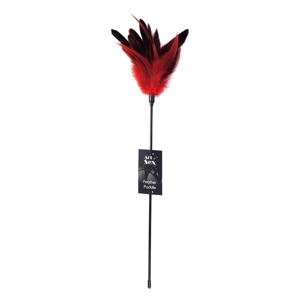 Лоскітка з пером півня Art of Sex &ndash; Feather Paddle, червона SO6610 фото - купити в секс-шопі Чорний Кролик