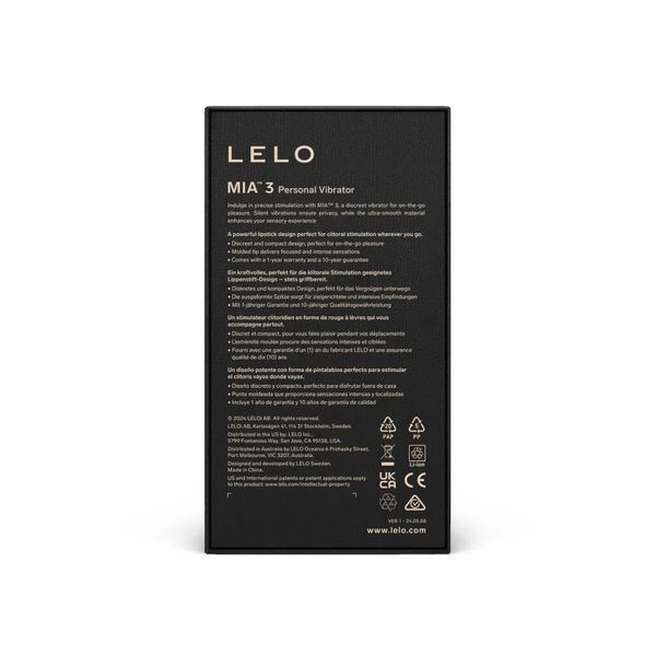 Шикарна віброкуля LELO Mia 3 Black SX2555 фото - купити в секс-шопі Чорний Кролик