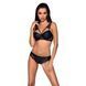 Комплект з еко-шкіри та мережива Passion LOONA SET L/XL, black, бра і трусики SO5361 фото 1