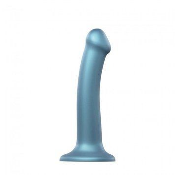 Насадка для страпону Strap-On-Me Mono Density Dildo M Blue, діам. 3,3 см, одношаровий силікон, гнучк SO3569 фото - купити в секс-шопі Чорний Кролик