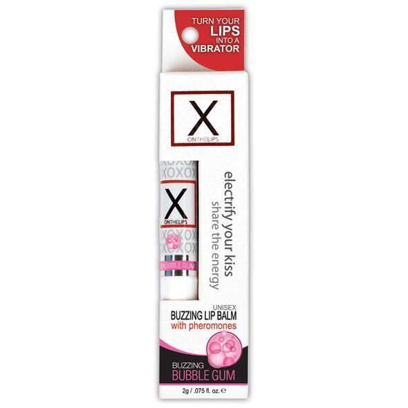 Стимулювальний бальзам для губ унісекс Sensuva &ndash; X on the Lips Bubble Gum з феромонами, жуйка SO4462 фото - купити в секс-шопі Чорний Кролик