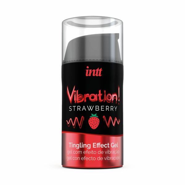 Рідкий вібратор Intt Vibration Strawberry (15 мл), густий гель, дуже смачний, діє до 30 хвилин SO2921 фото - купити в секс-шопі Чорний Кролик