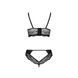 Комплект з еко-шкіри та мережива Passion LOONA SET S/M, black, бра і трусики SO5362 фото 6
