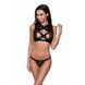 Комплект білизни Passion Exclusive DEBRA SET L/XL, black, стрепи, топ з декольте, трусики PS25601 фото 1