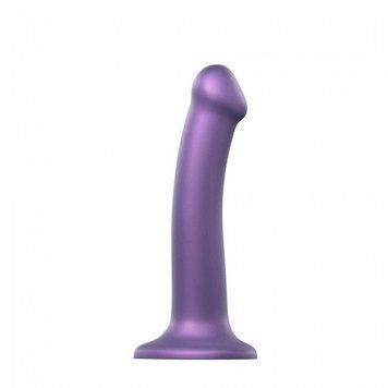 Насадка для страпону Strap-On-Me Mono Density Dildo Violet M, діам. 3,3 см, одношаровий силікон, гну SO3570 фото - купити в секс-шопі Чорний Кролик