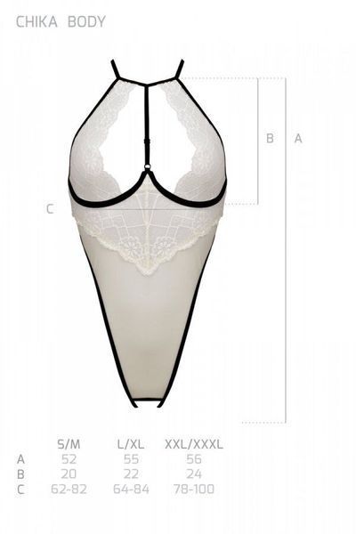 Боді з доступом Passion CHIKA BODY S/M, cream SO9696 фото - купити в секс-шопі Чорний Кролик
