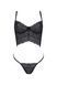 Комплект Passion KERRIA SET black, S/M, сітка+мереживо, бюстьє та стрінги SX0492 фото 3