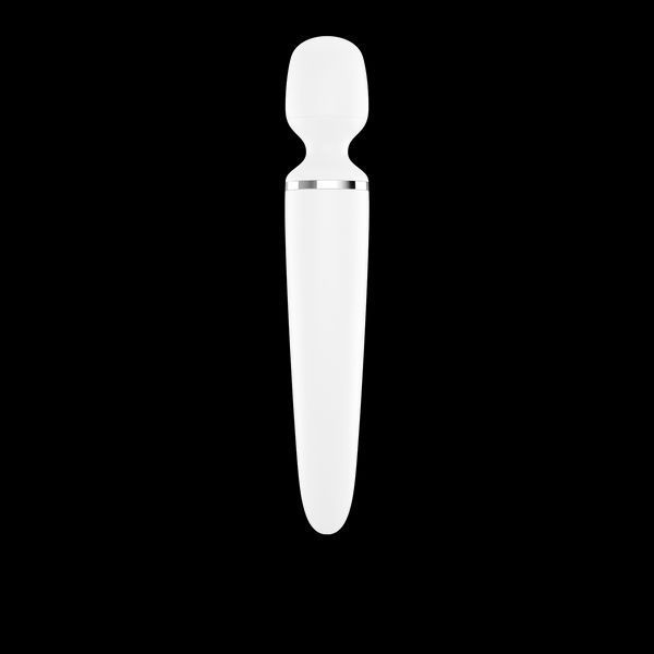 Вібромасажер Satisfyer Wand-er Woman (White/Chrome), водонепроникний, потужний, розмір XXL SO3458 фото - купити в секс-шопі Чорний Кролик